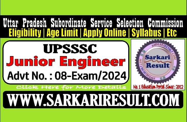 Sarkari Result UPSSSC Junior Engineer JE Civil 2024
